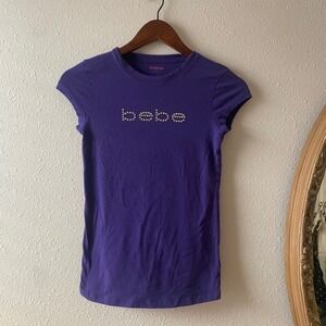 2000s Y2K Made in USA Bebe Purple Baby Tee